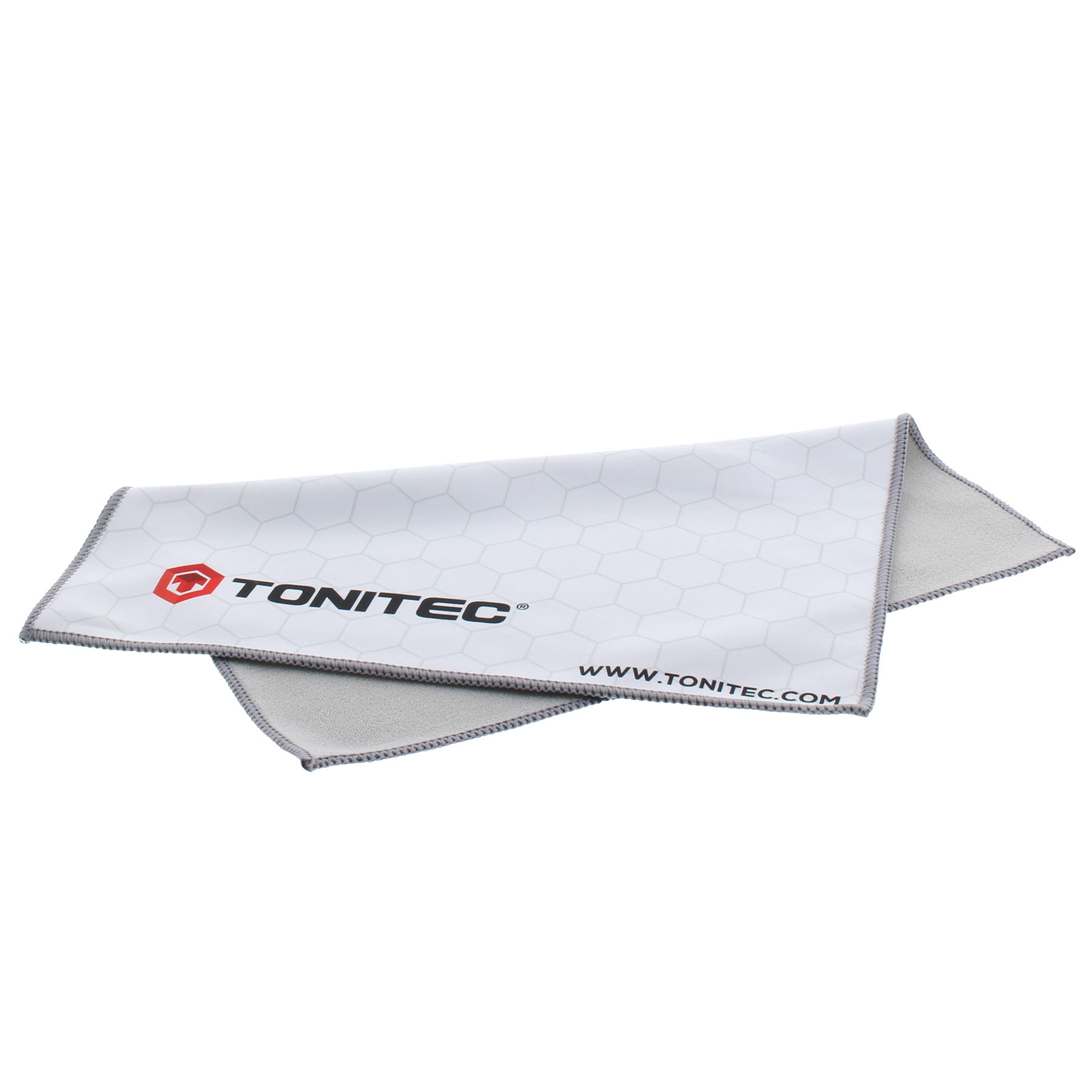 ToniTec® Universal-Microfasertuch 30x30 cm einzelverpackt, schwarz mit Logo, Klinge, Messer, Waffe