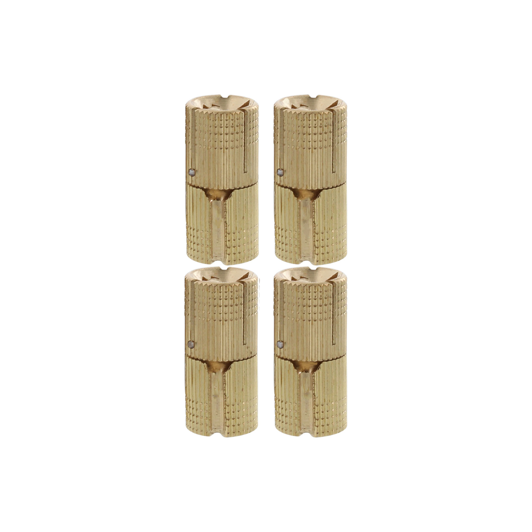 4x ToniTec® Einbohrscharnier unsichtbar Exakt Zylinder Scharnier Möbelband messing 14 mm, Rauchrohr