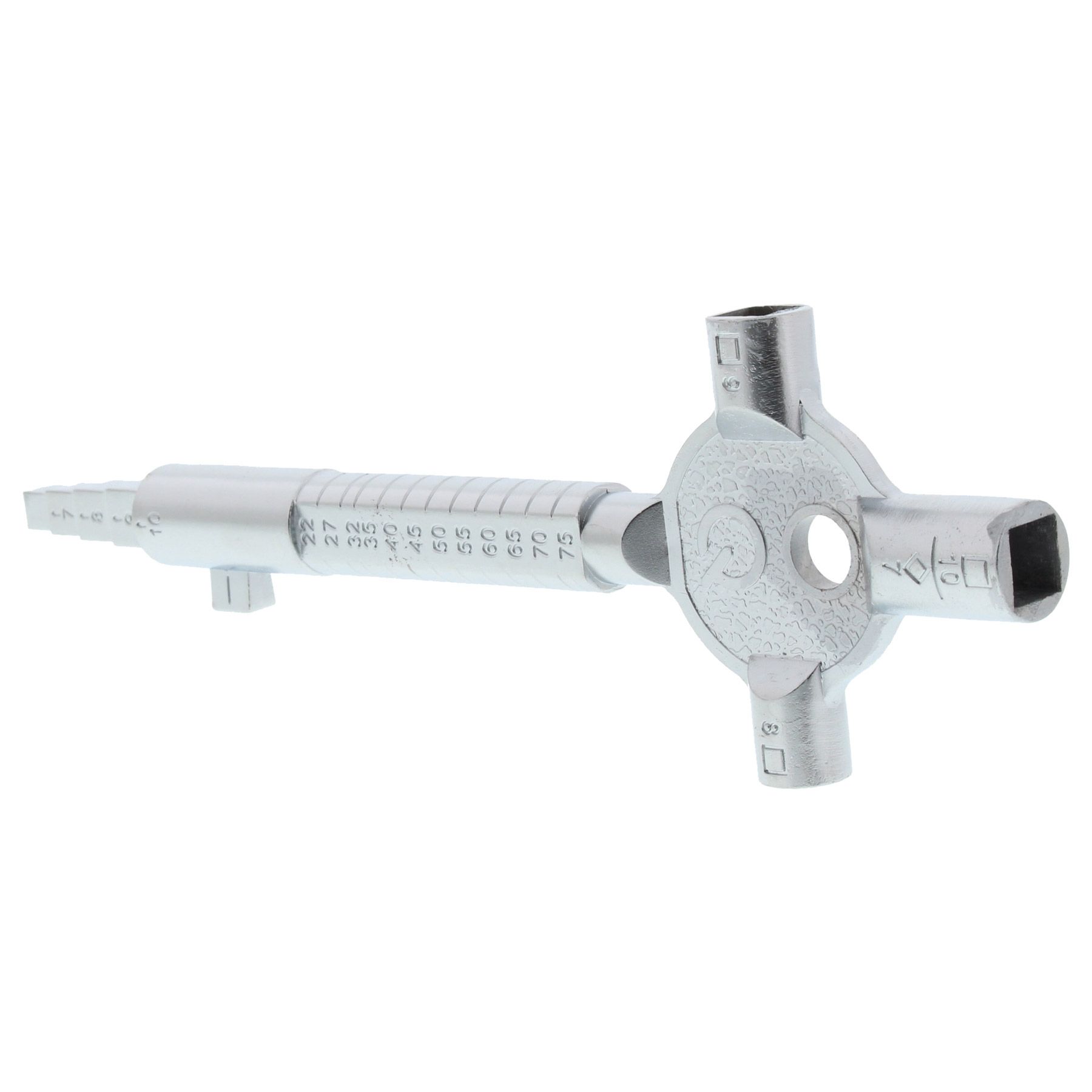 ToniTec Bauschlüssel Bautenschlüssel Architektenschlüssel Hausmeisterschlüssel Modell "Q", Rauchrohr, Wasserhahn