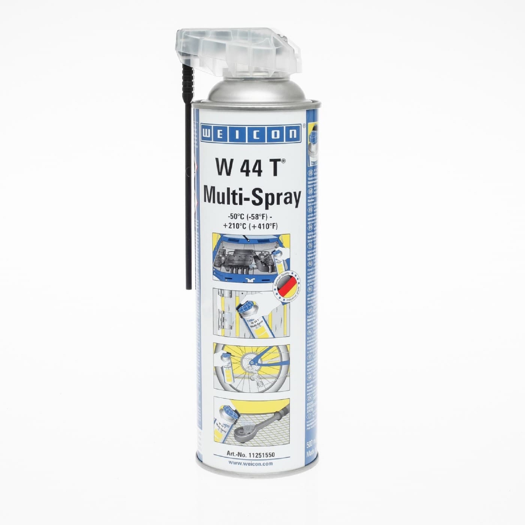 WEICON Multi-Spray W44T mit Multifunktionssprühkopf 500 ml 4024596046361 1125155, Kann, Spraydose, Zinn, Flasche, Shaker