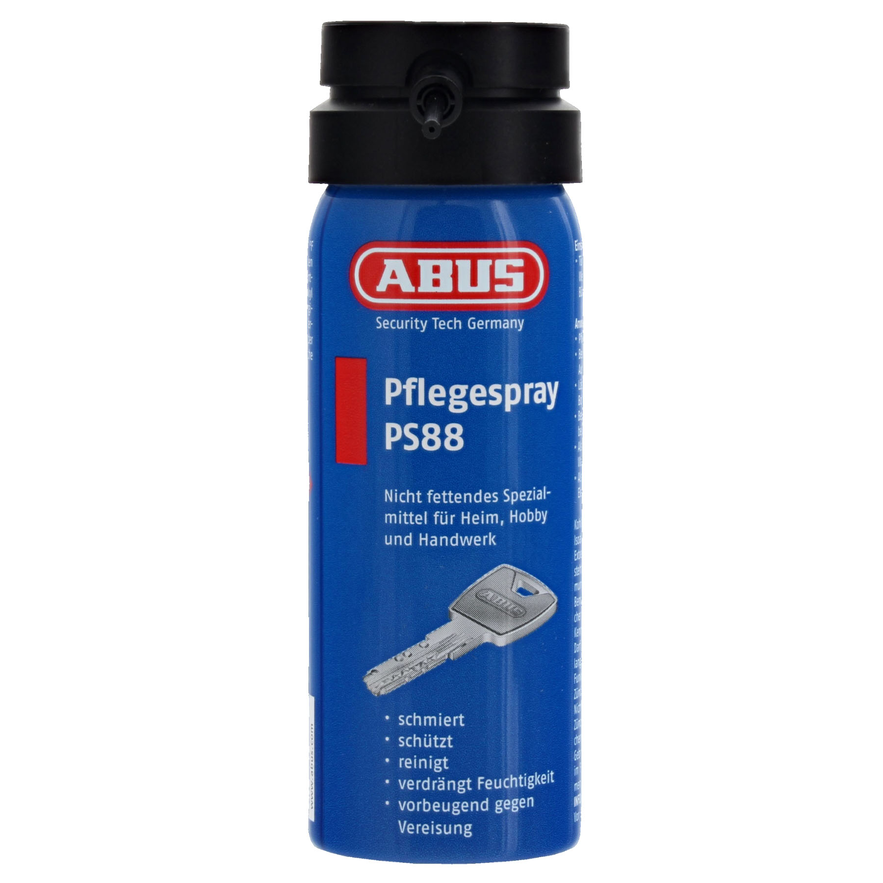 ABUS Schloss Pflegespray PS 88 PS88 50ml Zylinderspflegespray inklusive ToniTec® Microfasertuch, Zinn
