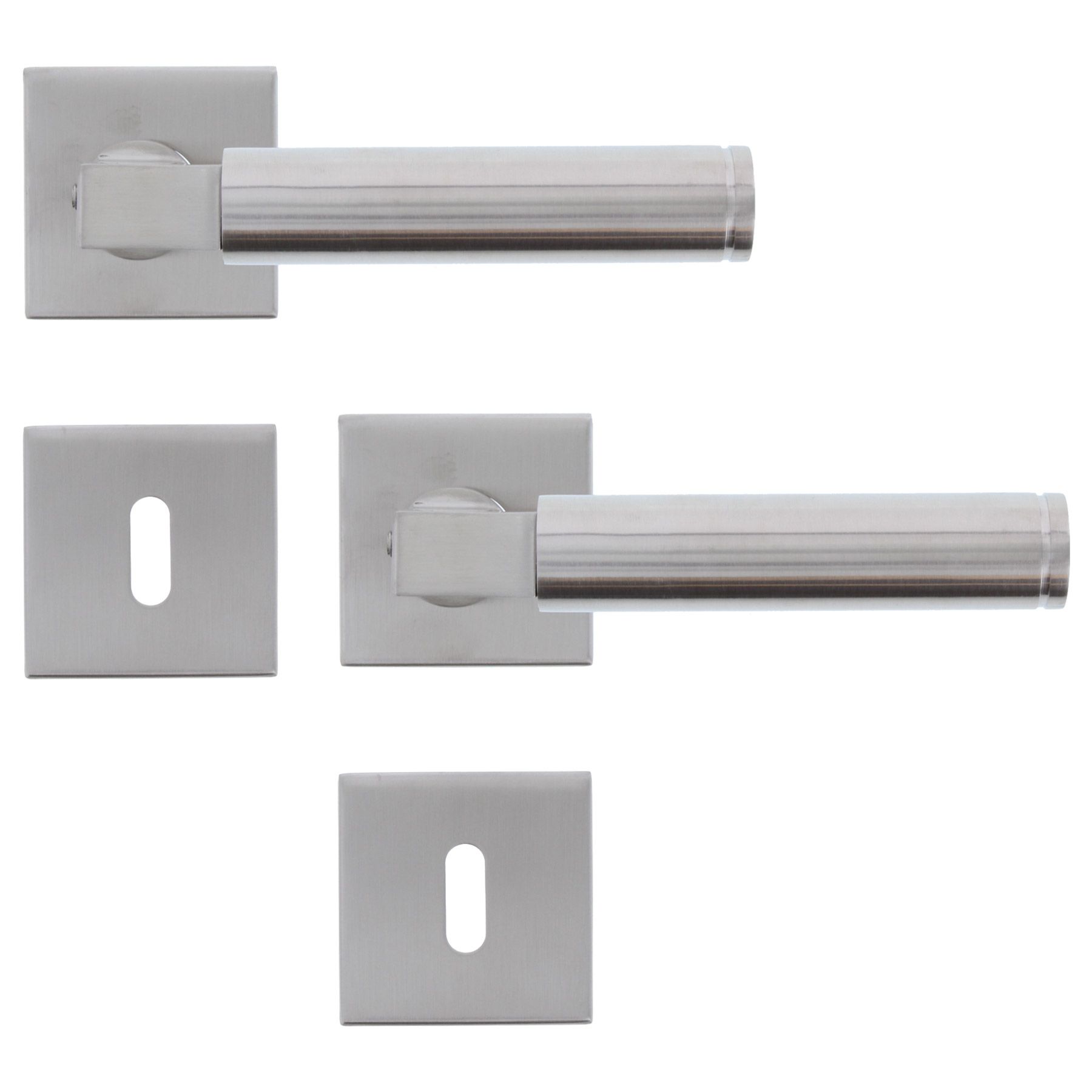 HERMAT Drückergarnitur 1831/2011 INFINITY Buntbart Edelstahl matt, Griff