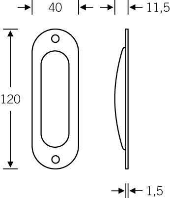 FSB Einlaßmuschel Modell 42 4212 OL F1 / 01 Aluminium silberfarbig eloxiert, Zahl, Symbol, Text