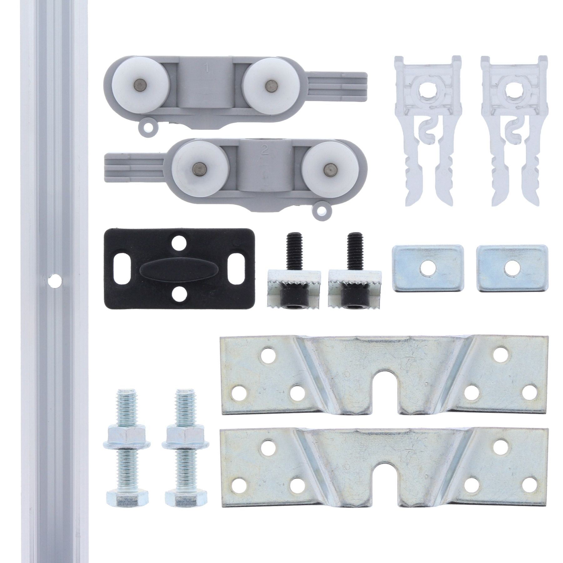 RESTPOSTEN ToniTec TT Schiebetürbeschlag bis 40 kg ALU-Schiene 850 mm, Maschine, Schraube, Maschine, Schraube