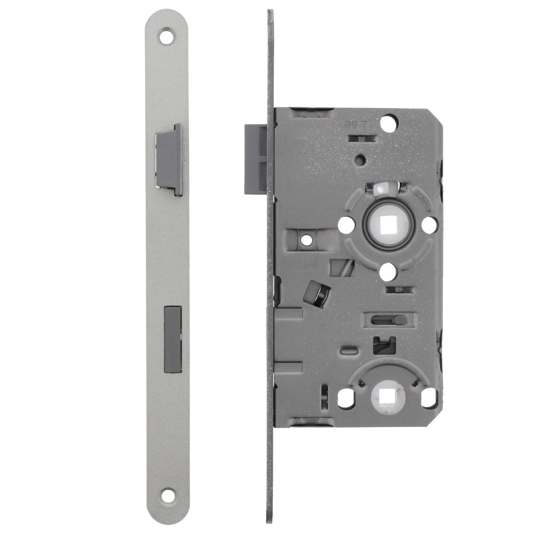 [B-WARE] OUTLET ToniTec® Zimmertür Einsteckschloss Dornmaß 55 mm BB PZ WC/Bad rechts WC (Bad-Ausführung)