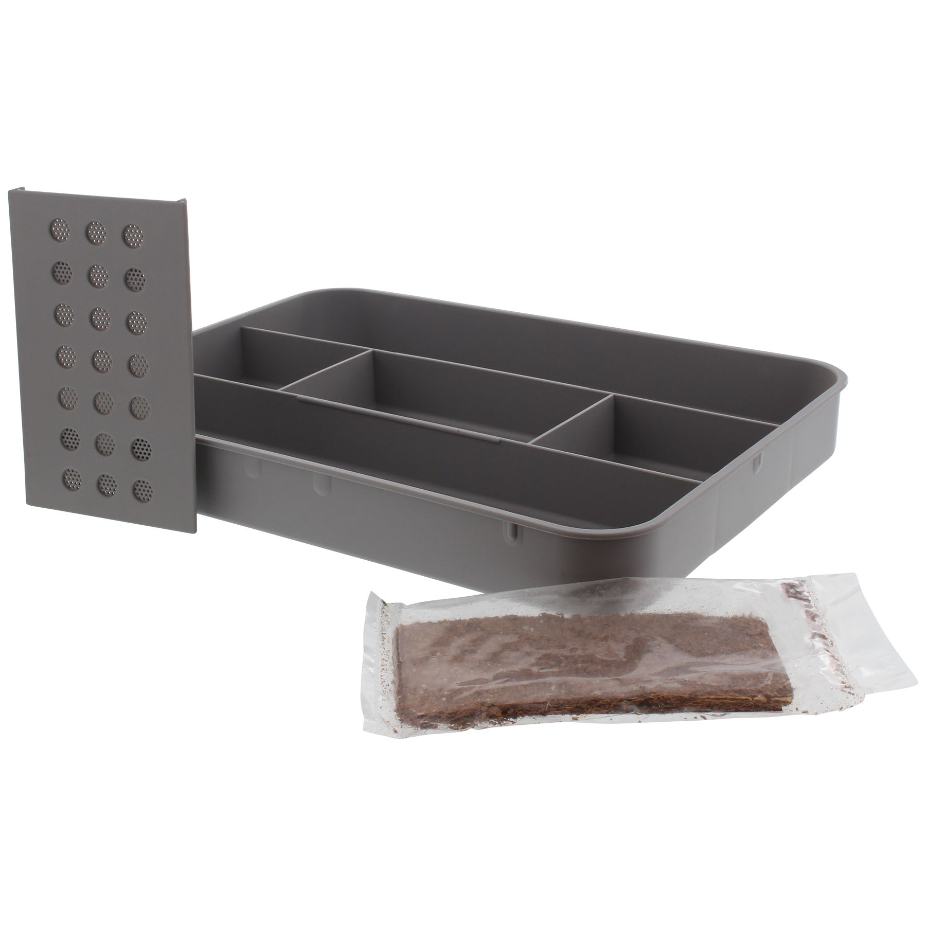 ToniTec® Schale groß mit Bio-Filter passend für 12, 17, 26 und 32 Liter Abfalleimer, Aluminium, Mobiliar, Tablett