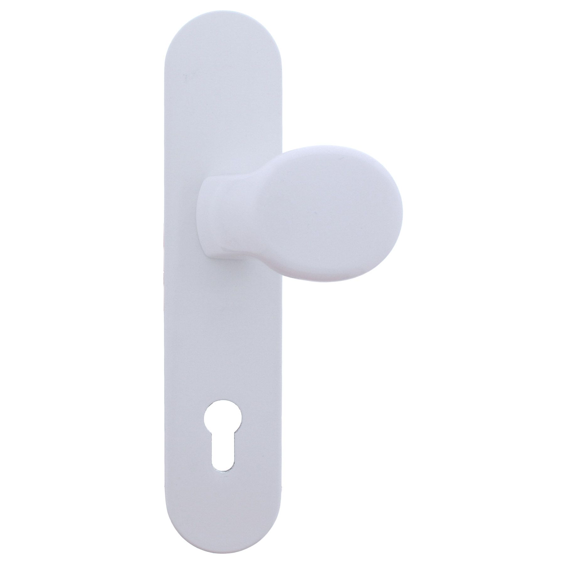 edi Dieckmann Schutzbeschlag U-Form Wechselgarnitur 8753/0292/12 RAL9016 weiß abgekröpfter Knopf, Griff