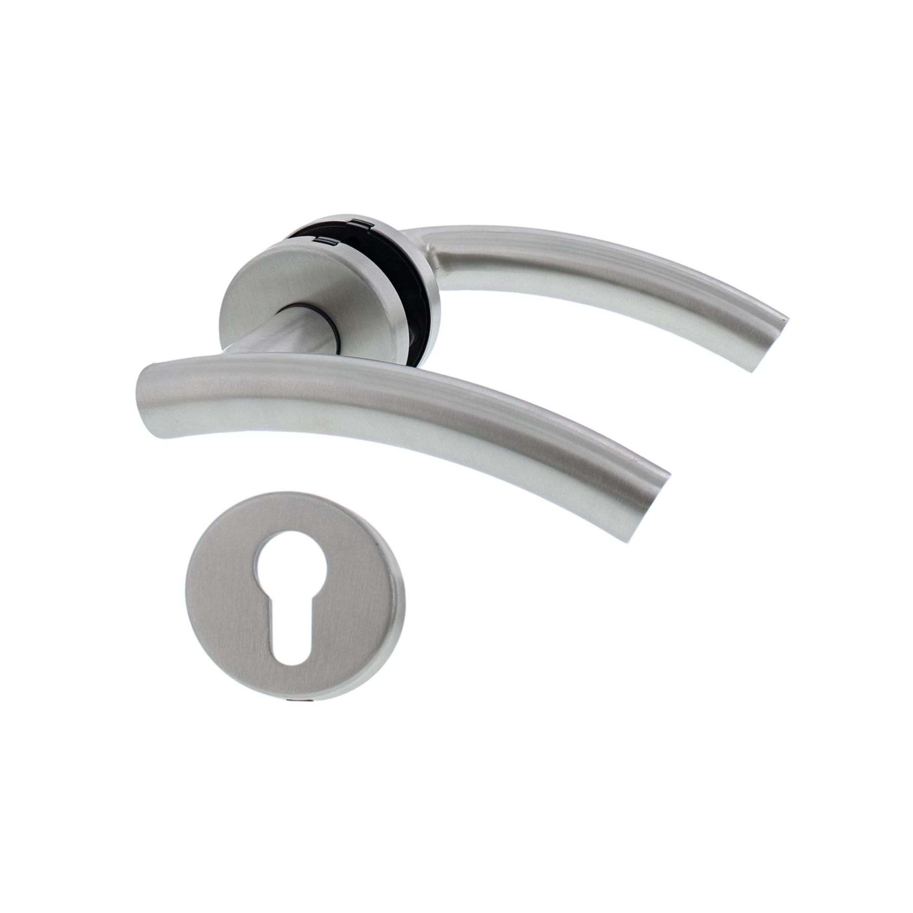 greenteQ Rosettengarnituren DG71L.ER.RS PZ fein matt, Griff, Zimmer, Duscharmatur, Spüle, Waschbeckenhahn