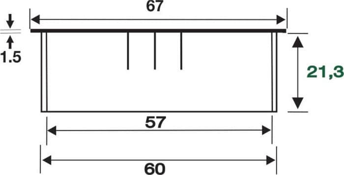 Kabeldurchführung Zamak Edelstahl Finish 60mm Höhe 21,3mm Kabeldurchlass NEU, Diagramm, Handlung