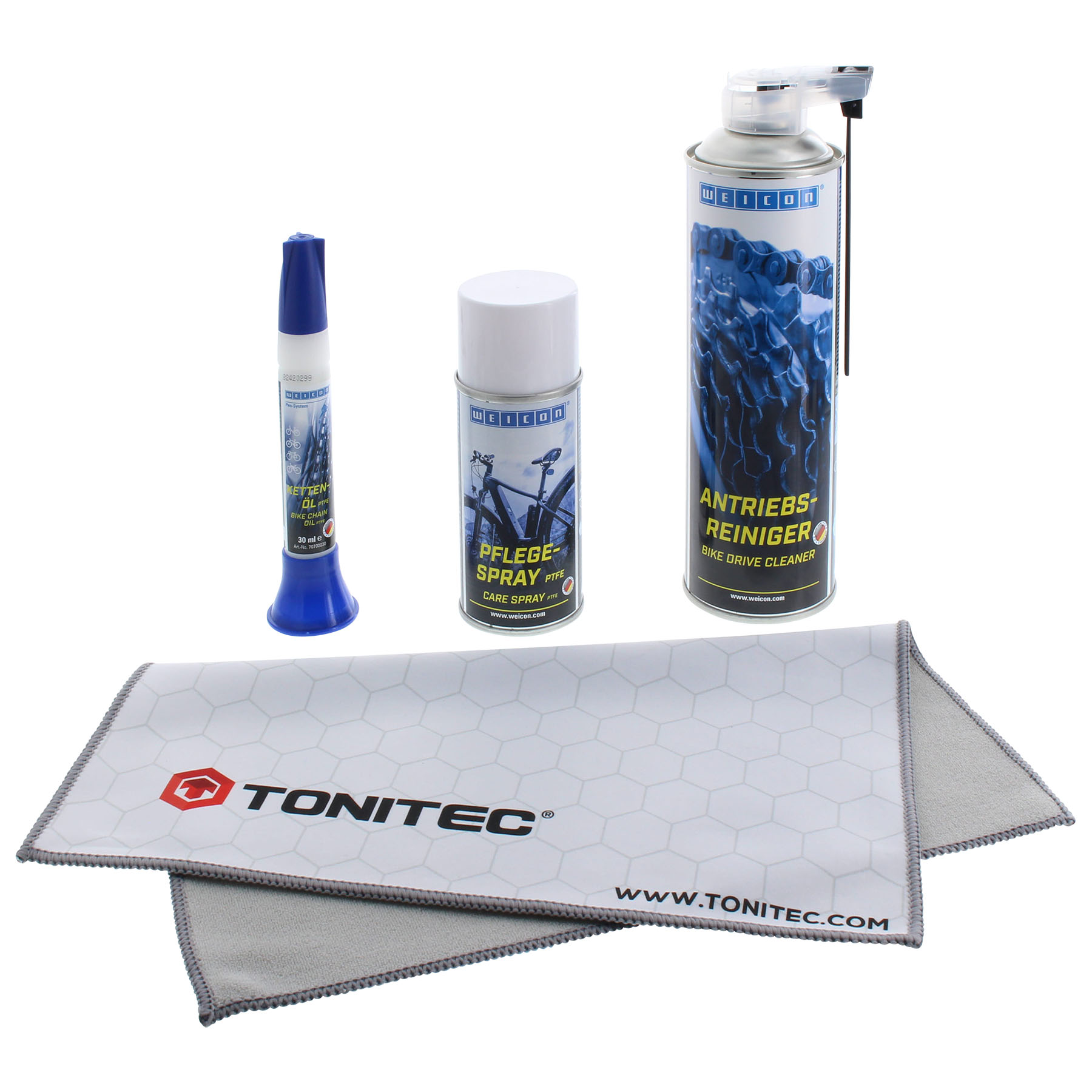 WEICON Fahrrad-Pflegeset 3-teilig inklusive ToniTec® Microfasertuch