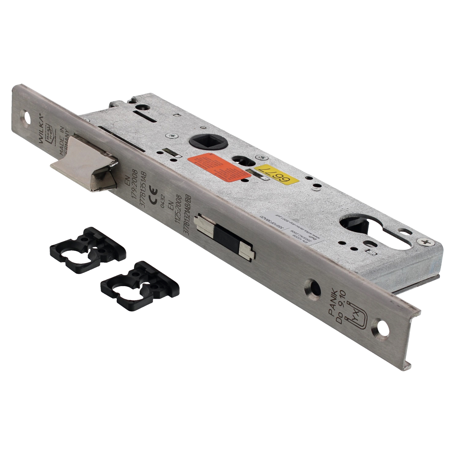 WILKA Anti-Panik-Einsteckschloss für einflügelige Rohrrahmentüren 6677 Funktion B links 45 mm U-Profil 24x6x2x245 mm, Klinge, Rasiermesser, Waffe