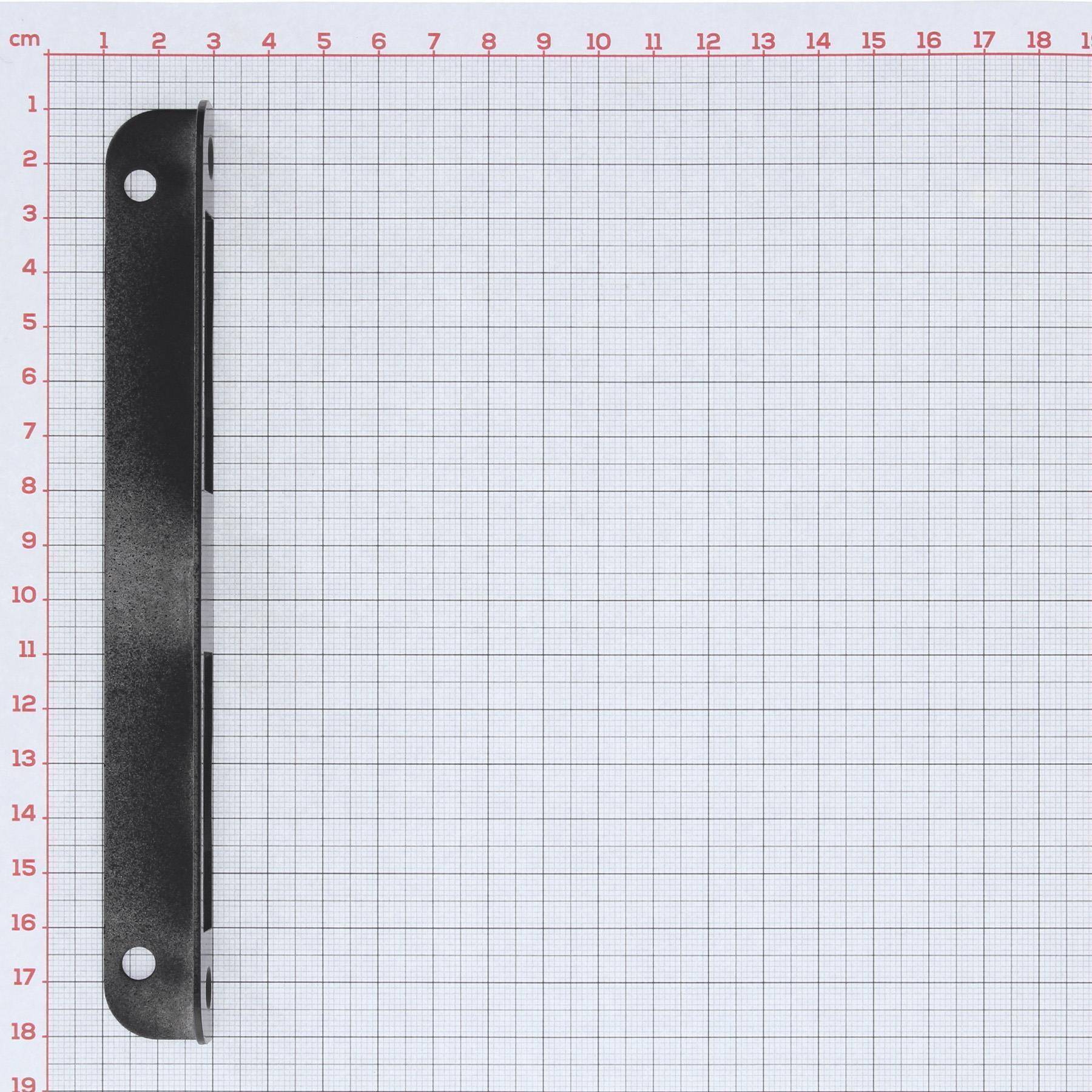 BLACK BEAUTY ToniTec® Winkelschließblech für Zimmertüren gleichschenklig 20x170 mm Stahl schwarz lackiert, Seite, Text, Seite, Text