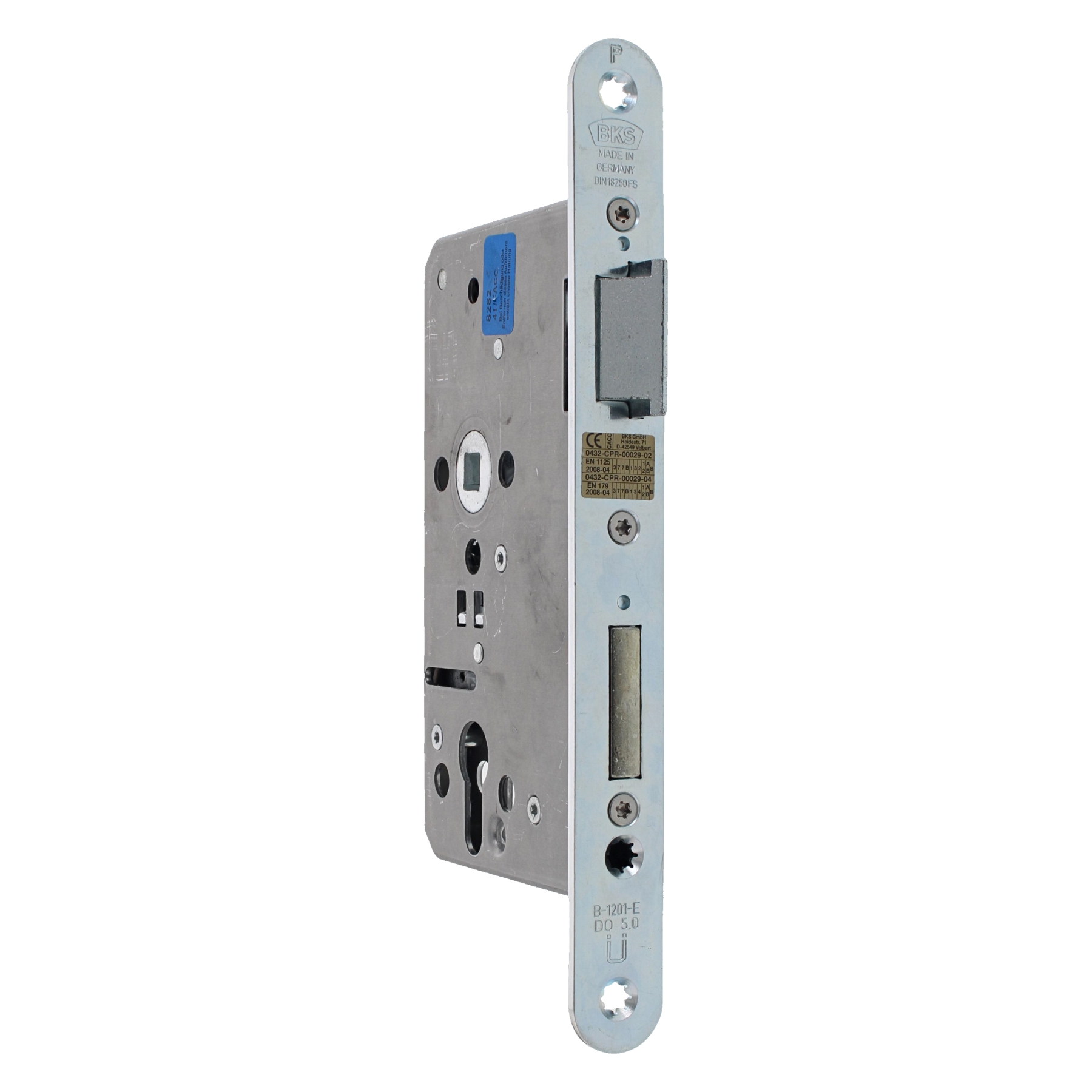 BKS Einsteckschloss PZ mit Panikfunktion E DIN rechts 65 / 72 / 9 Stulp 235 x 24 mm