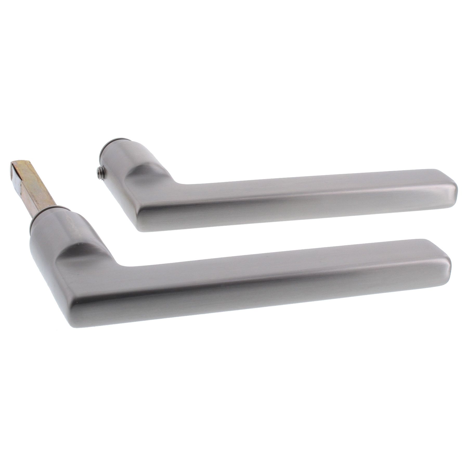 FSB Türdrückerpaar 1035/ 8 mm Edelstahl fein matt, Griff, Rauchrohr