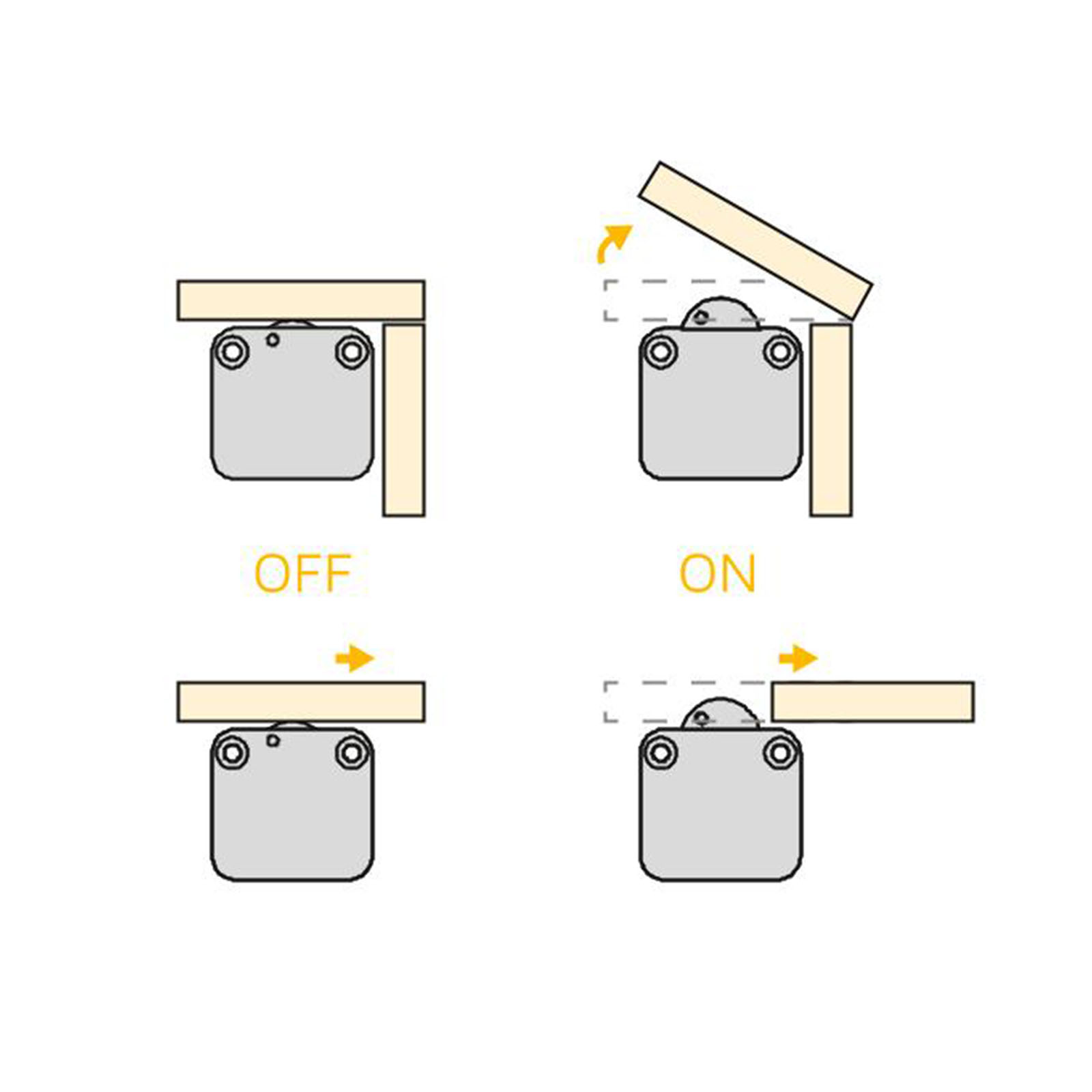 Emuca Kontaktschalter für Mobeltüren Kunststoff schwarz
