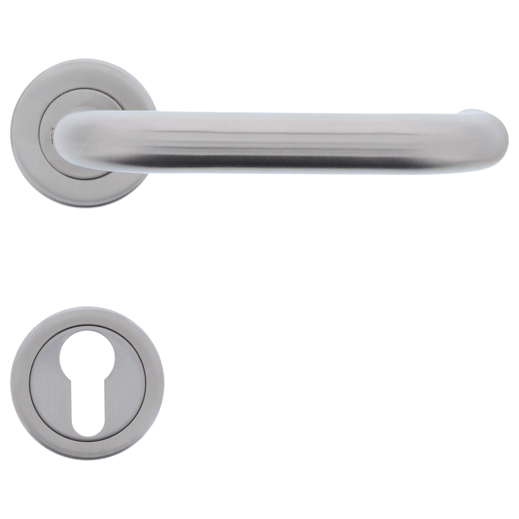 [B-WARE] OUTLET ToniTec® Rosettengarnitur "Verona" Drückergarnitur U-Form Edelstahl PZ (Profilzylinder), Griff, Griff