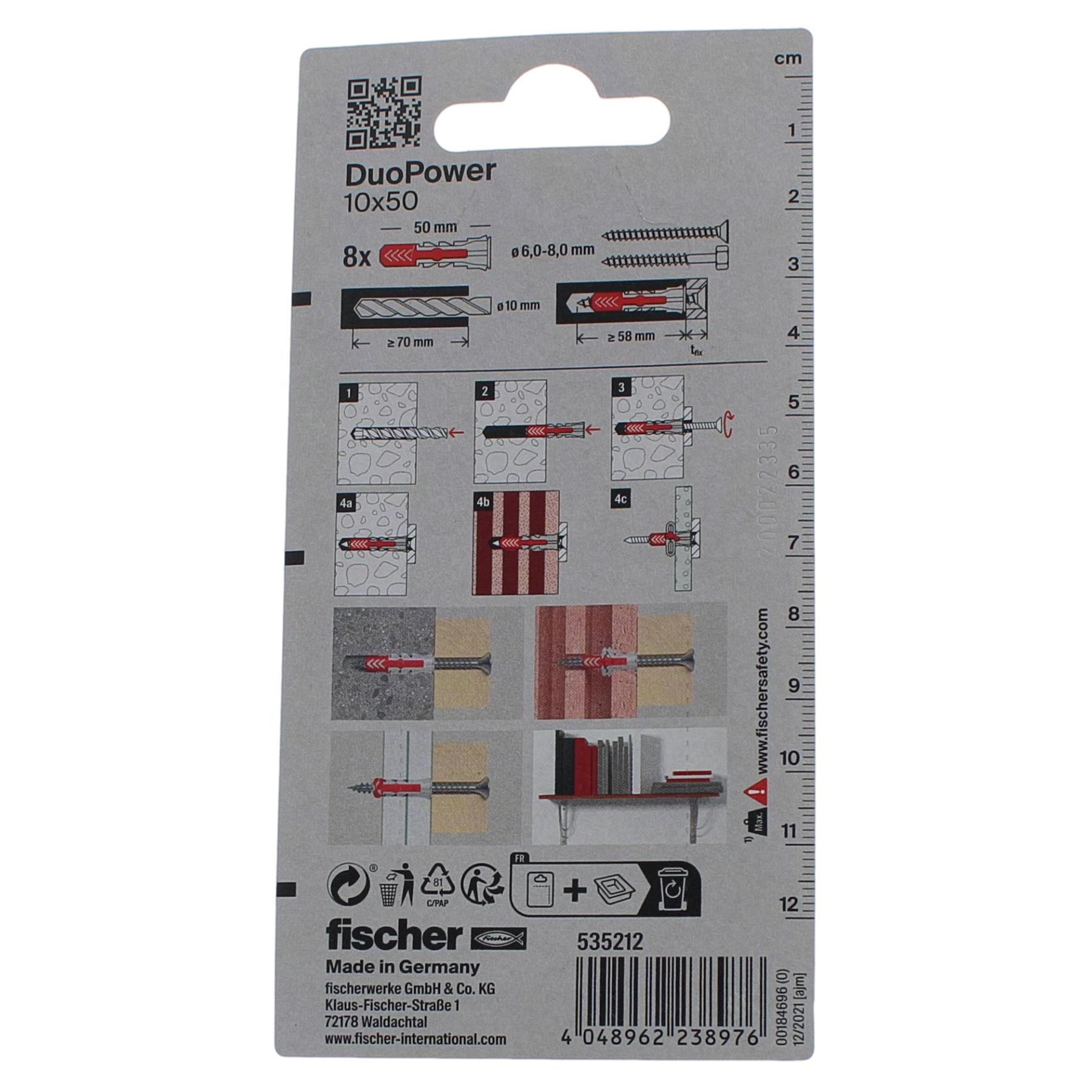 Fischer DUOPOWER 10x50 Inhalt: 8 Stück