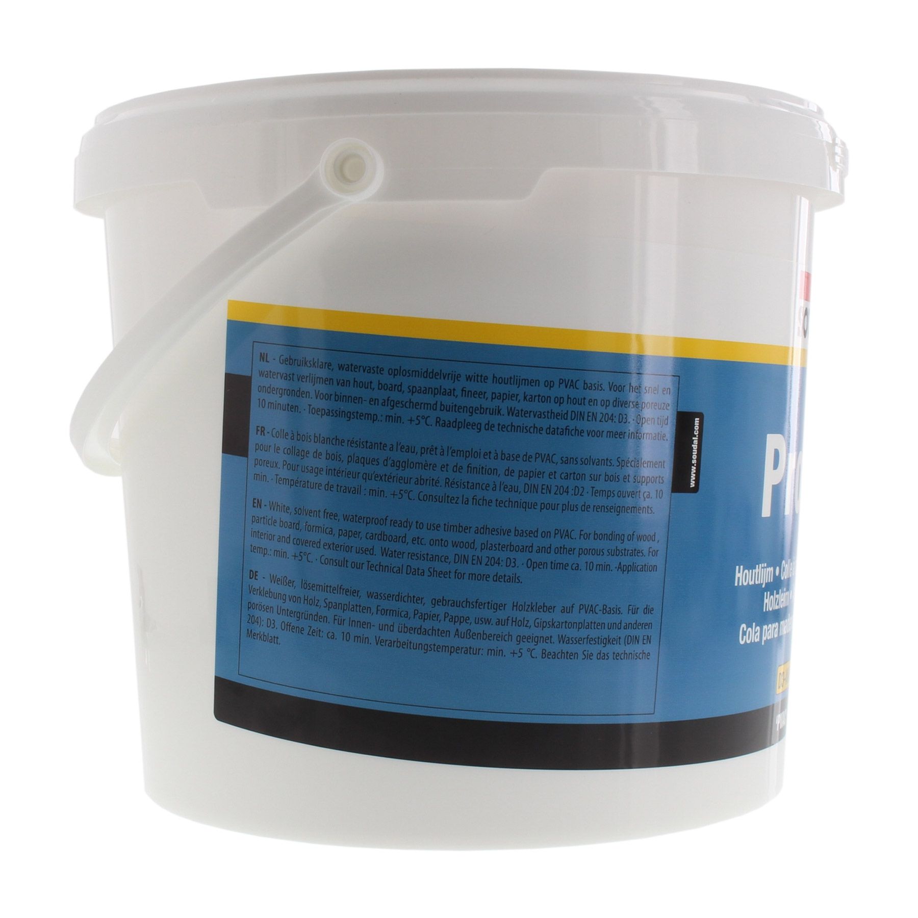 Soudal Holzleim Pro 30D Holzleim wasserfest 5 kg, Eimer, Behälter für Farbe