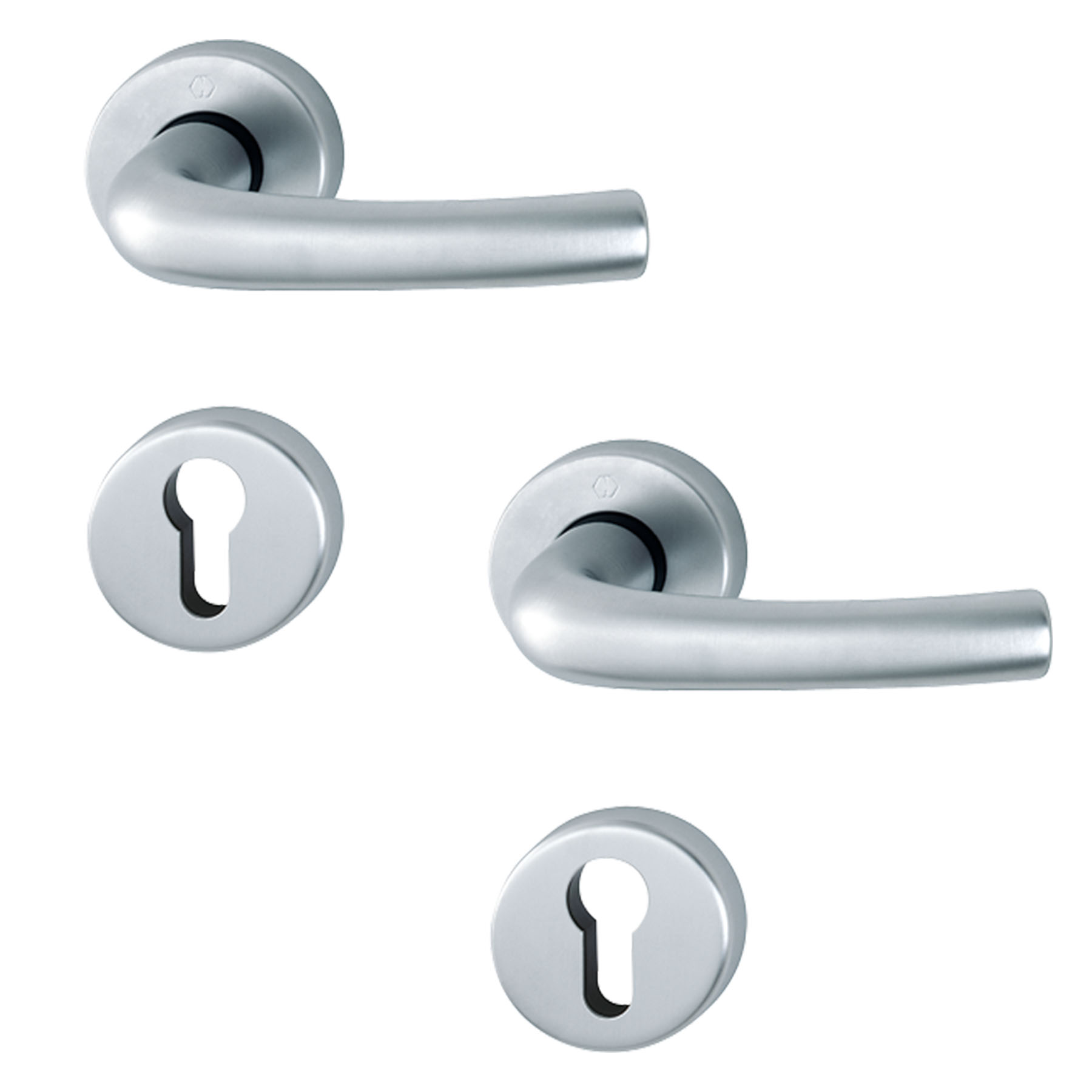 HOPPE Rosetten-Garnitur Tokyo M1710RH/42KV/42KVS PZ satiniert verchromt 2749429, Griff, Badezimmer, Drinnen, Zimmer, Duscharmatur