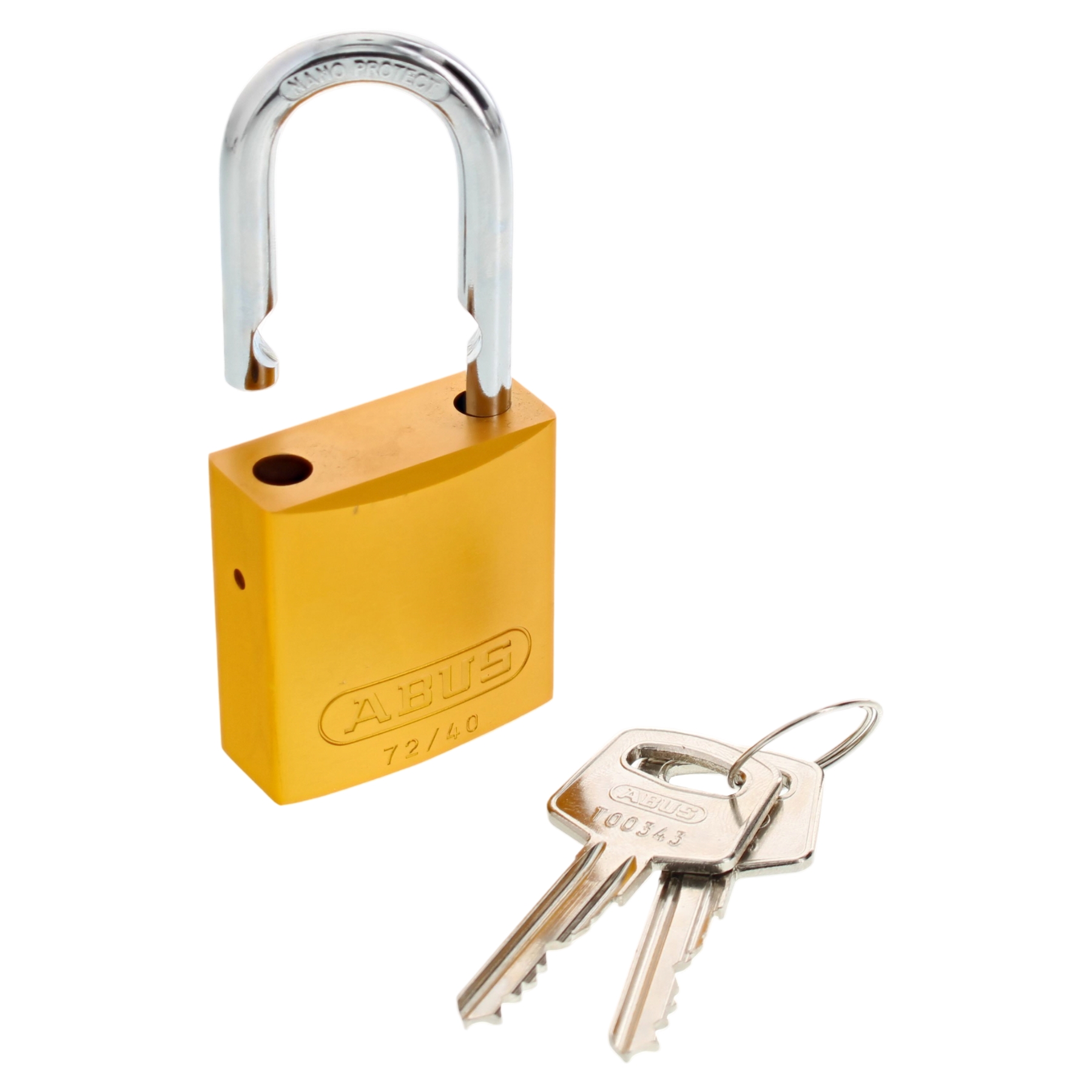 ABUS Aluminium 72/40 Color Vorhangschloss Gelb
