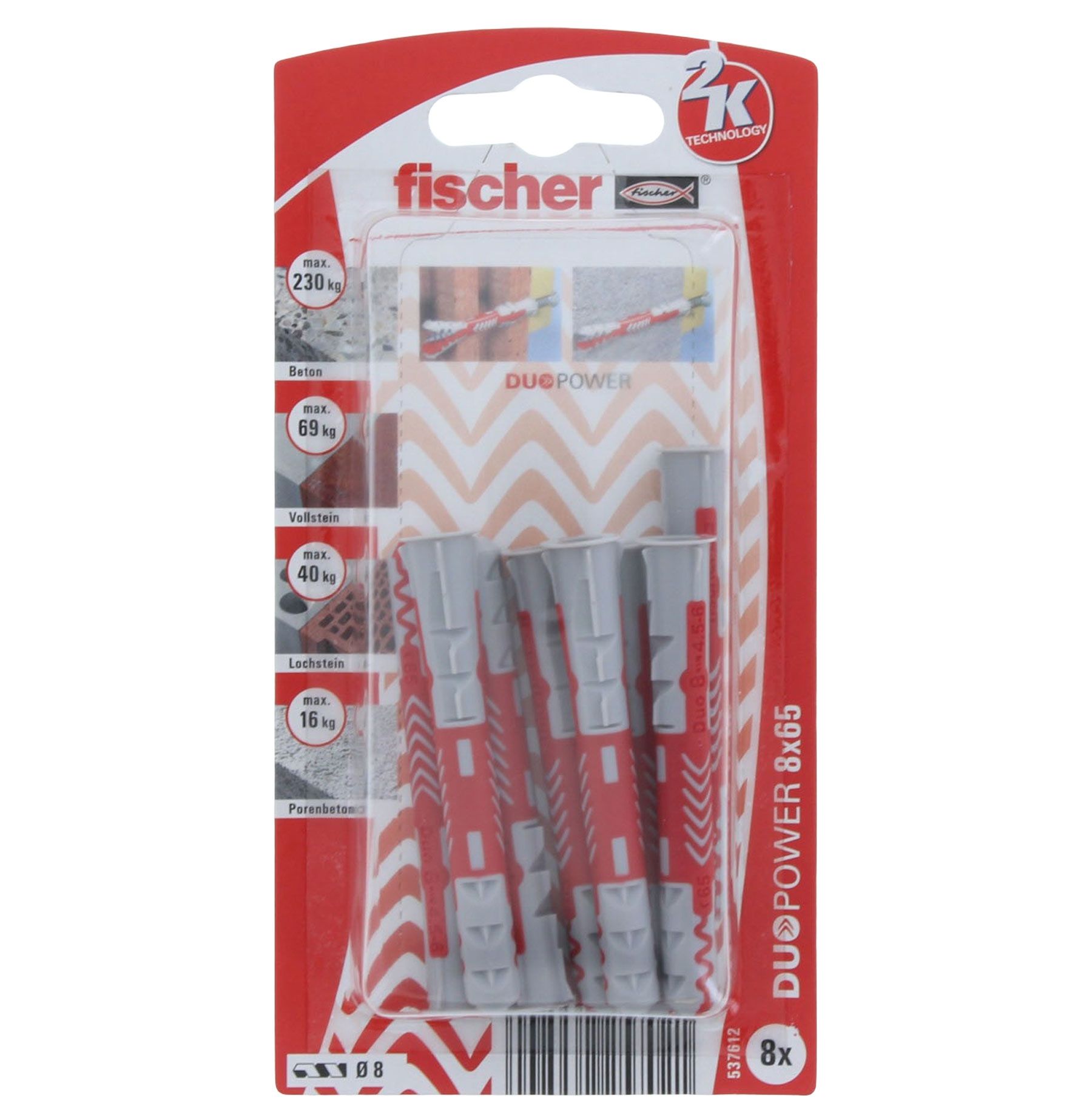 Fischer DUOPOWER 8x65 mm 8 Stück