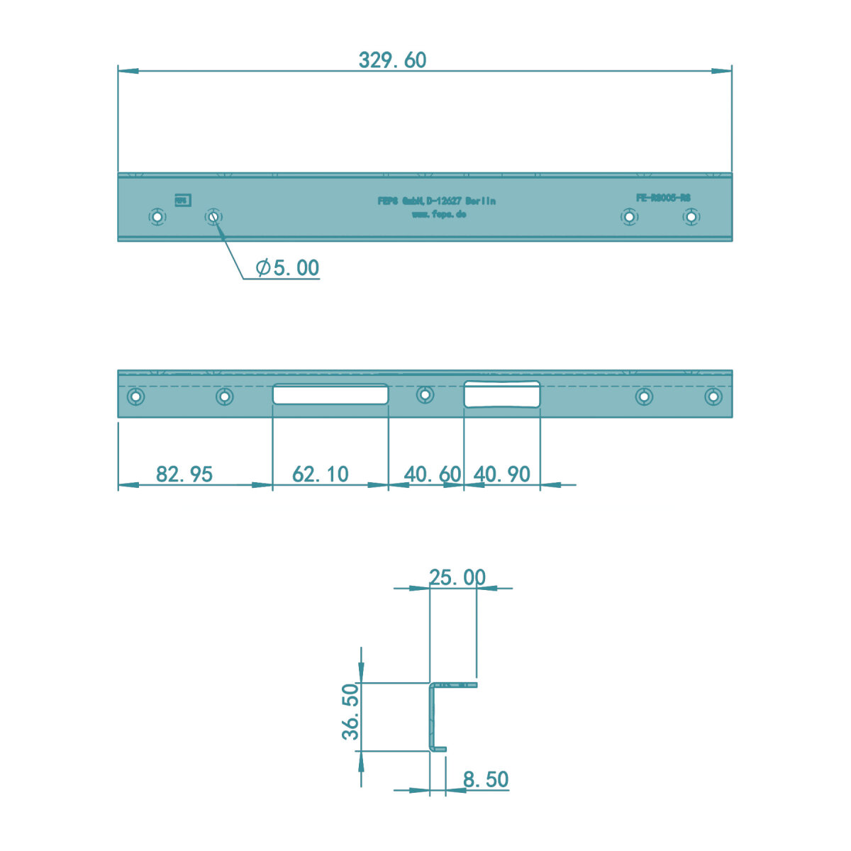 FEPS Lock Winkelschließblech FE-RS005-RS für Reparatur Stahlzarge 33x2,5x3,6x0,85 cm Edelstahl gebürstet DIN Rechts