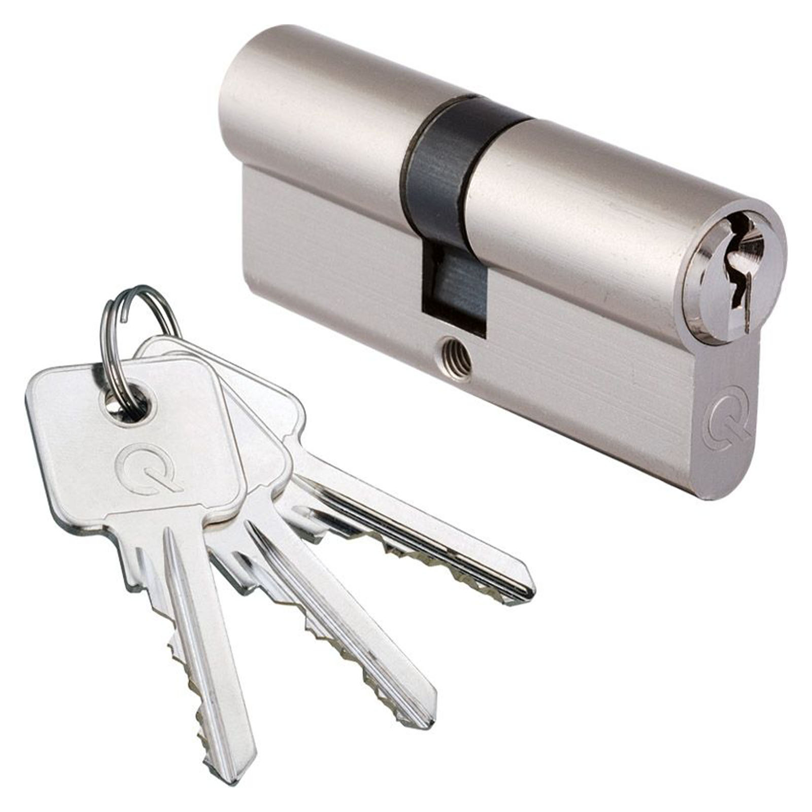 greenteQ Doppelzylinder SX 75 GF 30/45 mit 3 Schlüssel verschiedenschließend, Schlüssel