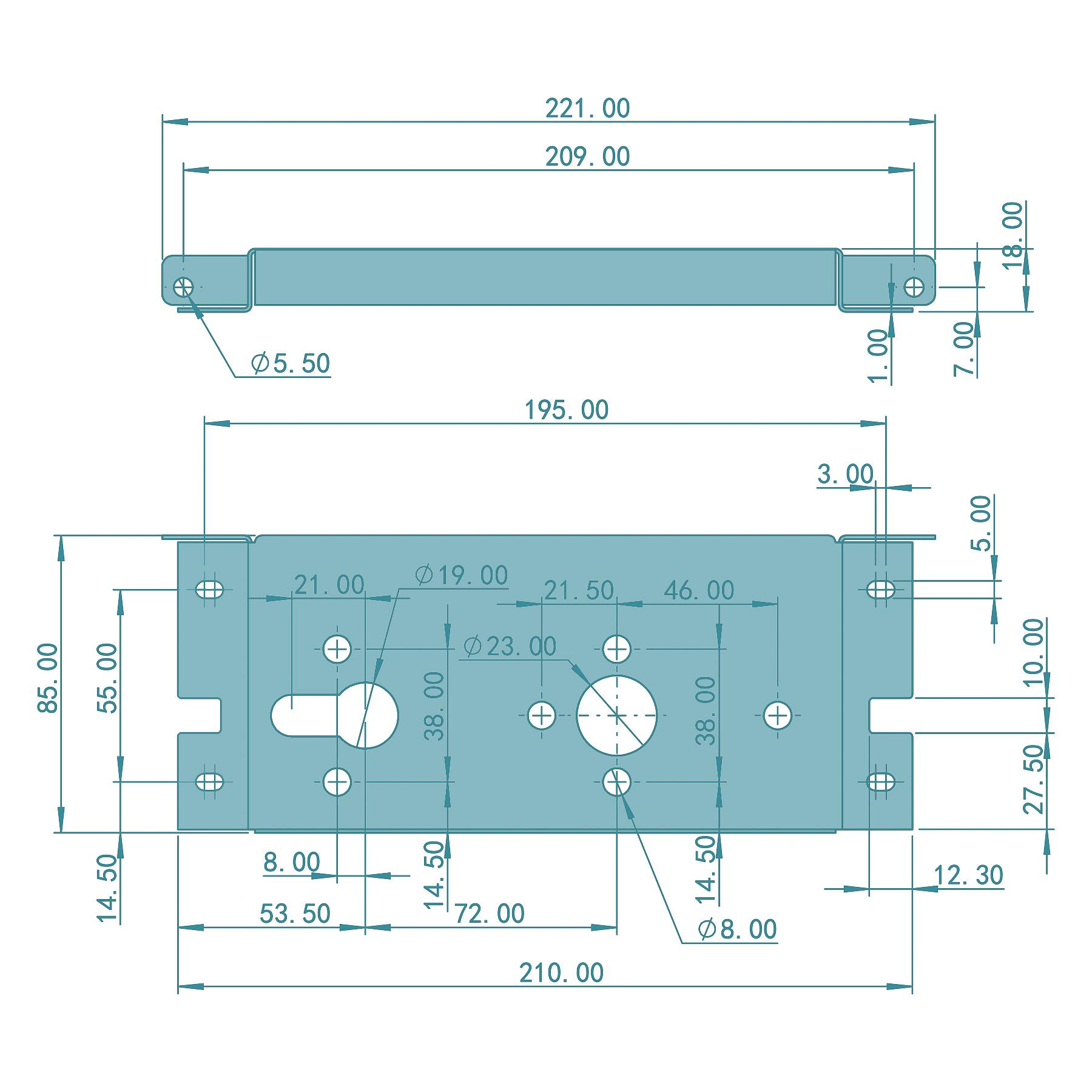 FEPS Trim universal Schlosstasche FE-ST001-LS für Tür-Einsteckschloss 55/72 Edelstahl gebürstet links, Schaubild