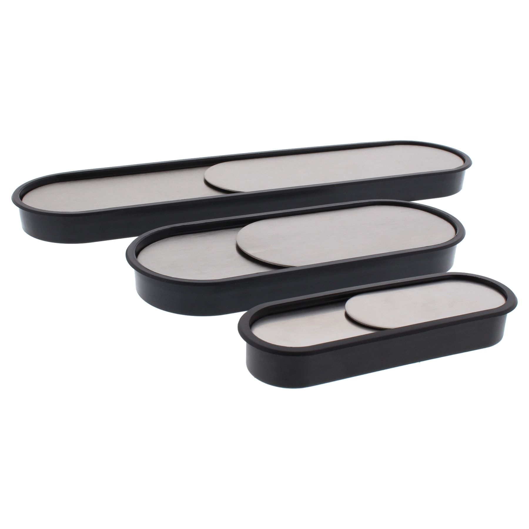 ToniTec Kabeldurchlass Kabeldose Kabeldurchführung Kunststoff Edelstahl 38x110 mm, Tablett, Tablett