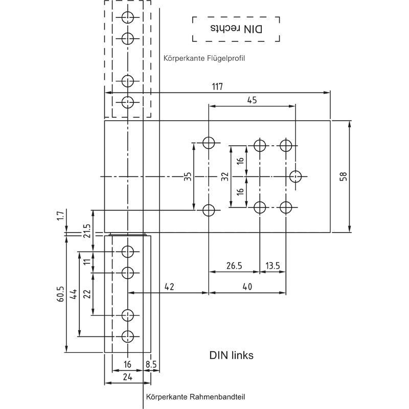ROTO Haustürband Solid S Türband 117 NN 24-26,5mm EV1 silberfarben 729811 ***Sonderposten***, Schaubild, Schaubild, Schaubild, Schaubild, Schaubild, Schaubild, Schaubild, Schaubild